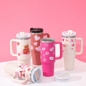 Tumbler With Handle Straw Insulated, For Car Gym Office Travel
